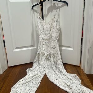 Fun white ruffle jumpsuit